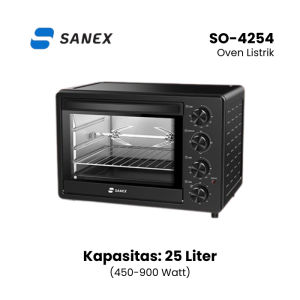 Sanex Electric Oven Listrik Low Watt 25 / 30 Liter Rotiserrie Panggang Ayam SO-4304 30L SO-4254 25L