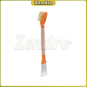 ZEO Dual Head Cleaning Brush with Scraper Copper Wire Bristle Gap Cleaner for Gas Stove Range Hood