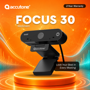 Accutone Focus 30 Webcam 2K QHD 1440P USB Webcam with Crystal Clear Video | Autofocus