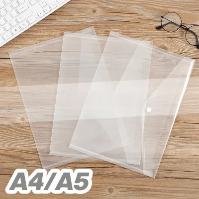 File Cases Folders Plastic Envelope 20/40/60pcs A4/A5 Paper Organizer Clear Storage Bills Documents