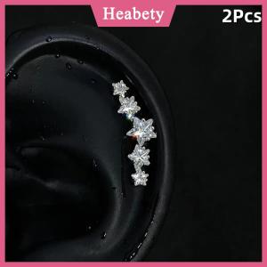 Heabety Trang nhã màu bạc Zircon Sao Bông tai đinh tán cho phụ nữ bắt mắt đồ trang sức cho kỳ nghỉ hoặc buổi tối sự kiện