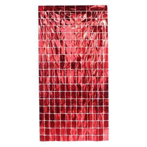 Tirai Ulang tahun kotak metalik/Tirai Foil Kotak Metalik Backdrop Ulang Tahun Warna Warni