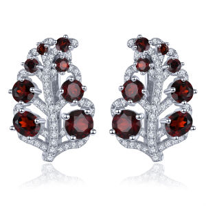 Lohaspie เครื่องประดับจริง3.6กะรัตแหวนเงินสเตอริ่งแข็ง925คลิปต่างหูโกเมนไดออปไซด์โครเมี่ยมธรรมชาติคลิปต่างหูโกเมนหินต่างหูโกเมนแท้สำหรับผู้หญิงเครื่องประดับ925