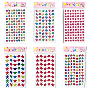 10pcs Kindergarten Award Gold-plated Glitter Sticker Mother Teacher Praise Label Award Five-pointed Star Award Sticker