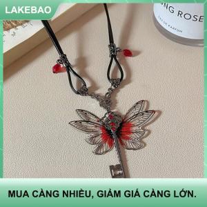 【LAKEBAO】 Y2K Chuồn Chuồn Key Red Zircon Vòng Cổ Mặt Dây Chuyền Cánh Retro Punk Da Hip Hop Choker Phụ Nữ Hợp Thời Trang Quà Tặng Trang Sức