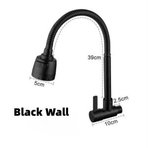 USU304 Wall Mounted Faucet Kitchen Faucet Stainless Steel Cold Tap Flexible 360 Degree Rotatable Kitchen Faucet Two Effluent Modes Spout Sink Mop Laundry Sink Faucet Faucets for sink kitchen
