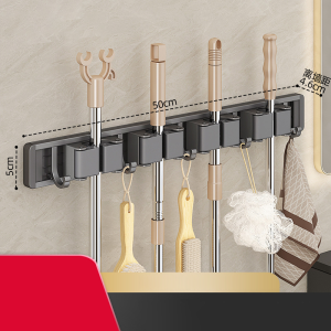 Sincecu Wall Mount Mop Organizer Holder Broom Hook Stainless Steel Storage Hook Kitchen Bathroom Organization Accessories Mop Holder Broom Rack Aluminum Alloy Mop Organizer With Hooks Mop Hook Broom Hanging Organizer Mop Hanger
