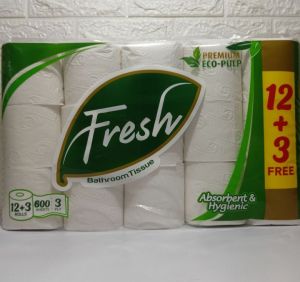 Fresh Premium Eco-Pulp Bathroom Tissue 3PLY 12+3