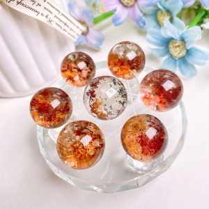 [现货] 7cm红幽灵七星阵摆件｜正财能量阵｜Red Phantom Quartz 7-Star Grid｜Career Wealth Altar