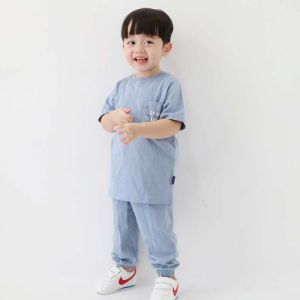 Lily And Clark Piyama Anak Laki -laki dan Perempuan Bahan Adem Stylish Warna Dusty Blue - PC01