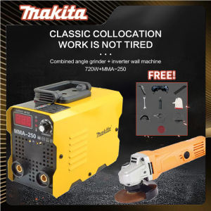 Makita 2 in 1 720W angle grinder + MMA250/MMA-300/MMA-350 inverter welding machine with complete accessories