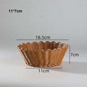 JAYQQ ความแข็ง ตะกร้าเสิร์ฟทอจากหวาย ครัวเรือน ทอมือ ตะกร้าหวาย คุณภาพสูง 10 สไตล์ ที่วางตะเกียบ ส้อม ช้อน จอแสดงผลบนโต๊ะร้านอาหาร