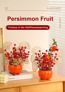 Chinese style fortune fruit fake flower potted plant home decoration ornaments