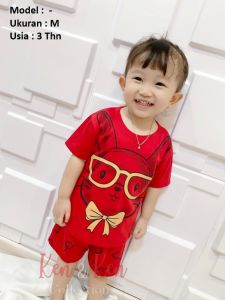 Setelan Anak Perempuan / Baju Setelan Anak Cewek / Baju Setelan Cewek / Motif Kelinci Pita/ Baju Anak Perempuan