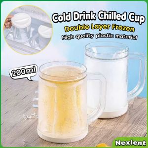 Nexlent Kitchen Creativity Double Layer Freezing Beer Mug Double Layer Cold Drink Chilled Cup 200ml