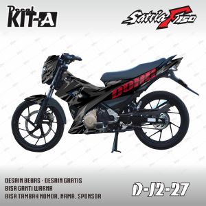 Decal Stiker Motor Satria FU Facelite 2013 MOTING RACING API HITAM ABU ABU D-J2-027