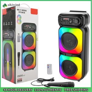 Sikiwind BT Karaoke Speaker Support MIC/TF/USB/AUX Portable Speaker with Microphone for Party Outdoor Travel Birthday Gift