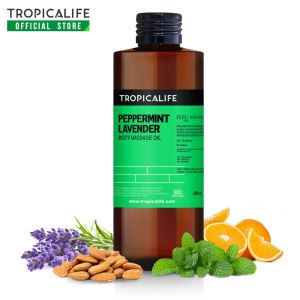 น้ำมันนวดตัวกลิ่นเปปเปอร์มิ้นต์และลาเวนเดอร์ TROPICALIFE PEPPERMINT LAVENDER MASSAGE OIL น้ำมันนวดสปา