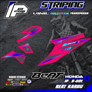 (cod) striping BEAT KARBU- sticker striping variasi list honda BEAT KARBU IP.B-001 design ip striping