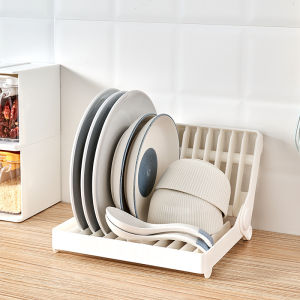 Foldable Dish Plate Drying Rack Organizer Drainer Plastic Storage Holder Tableware Shelf Folding Multifunctional