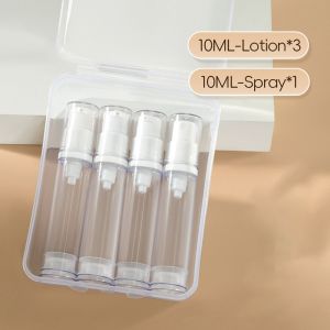 GTRBFDS 3/4Pcs 5-15ML Travel Refillable Bottle Empty Clear Lotion Sprayer Bottle Durable Portable Cosmetic Container