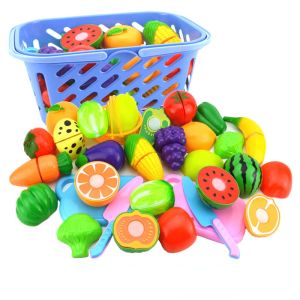 🔥HOT SALE🔥15/23PCS Cutting Fruit Vegetable Food Toy Children Pretend Play Role House for Kids Boy Girl Kitchen Set Toy