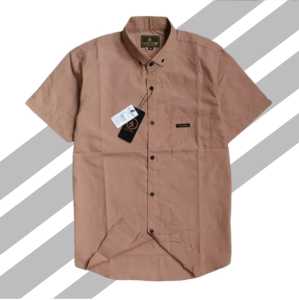 Kemeja Polos Abu Tua / Dark Grey Pria Lengan Pendek Kasual / Kantoran / Kuliah BEST QUALITY