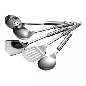 BỘ 5 Dụng cụ nhà bếp Muỗng cơm Sạn Vá Canh Sạn lỗ Vá lỗ - INOX. Bộ dụng cụ chế biến nấu ăn phục vụ bàn ăn sang trọng phù hợp mọi gia đình nhà hàng quán ăn