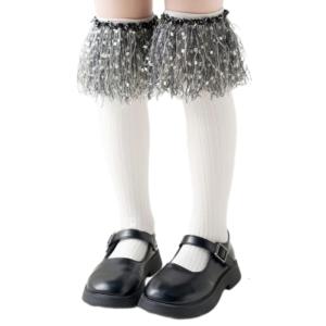 Thiết kế tua rua dài trẻ em vớ màu trơn legwear tất thoải mái cho đi chơi bình thường hoặc sử dụng hàng ngày