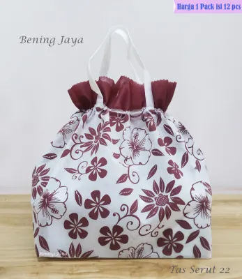 Tas Hajatan Goodie bag Serut Motif 22 RF Maroon