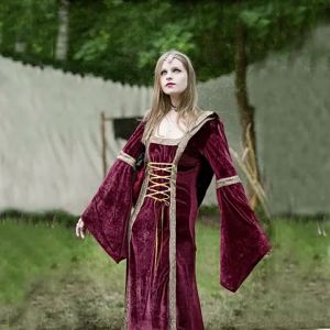2026 Popular Halloween Costume Long Sleeve Dress Medieval Court Dress Stage costume