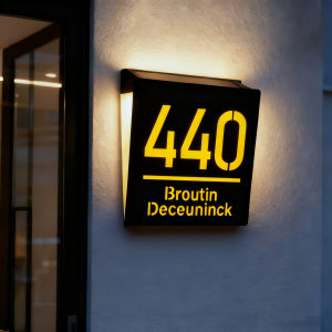 Personalized Solar House Number Outdoor Automatic Illuminated Plaque Easy Install Custom Door Sign LED Solar Address Sign 3D CUT