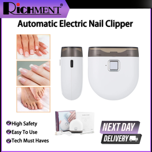 RICHMENT Electric Nail Clipper for Babies & Adults – LED Rechargeable Quiet Nail Trimmer Safe Automatic Nail File