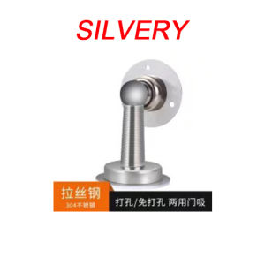 Stainless Steel Magnetic Door Stop Shock Absorbent Door Stopper Door Holder Doorstop 3M Double-Sided Adhesive Tape No Need to Dril