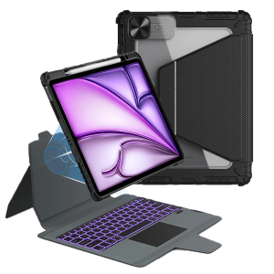 Nillkin Detachable Magnetic Bluetooth Keyboard Case for iPad Air Pro 11 2024 iPad Pro 13 Inch M4 with Backlight iPad Cover Multi-Touch for iPad Air 5th 4th Generation 10.9 inch