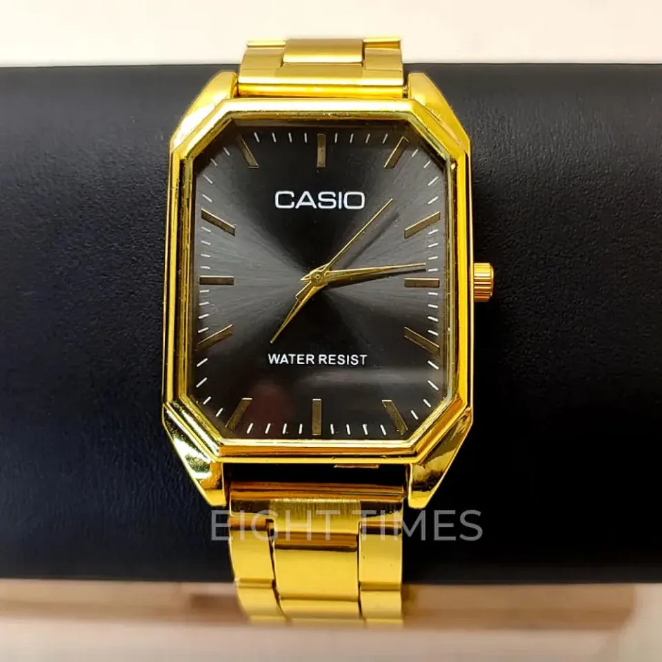 Casio square watch gold hotsell