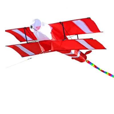 Bucwxa Plane Kite 3D Large Plaid Cloth Red Airplane Kite Toy for Gift Kite Toy 3D