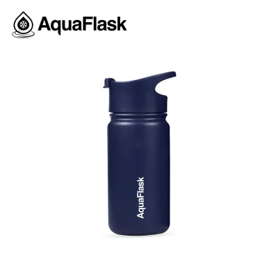 AquaFlask (14oz) Wide mouth Vacuum Insulated Stainless Steel Drinking Water Bottle