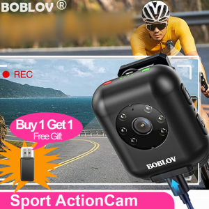 Boblov W4 Cơ Thể Mặc Mini Máy quay hành động thể thao 128GB 1080P 950MAh 5H Recordering DVR Video Máy ghi âm Xe Đạp Xe Máy Dash Cam Cho Vlogging Bodycam Actioncam Máy Quay Phim máy ảnh kỹ thuật số
