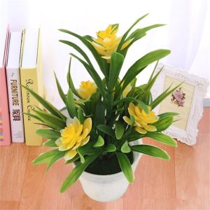 PURETEN Yellow Color Miniascape Wedding Party Decortion with Pots Fake False Plants Outdoor Decor Artificial Flower