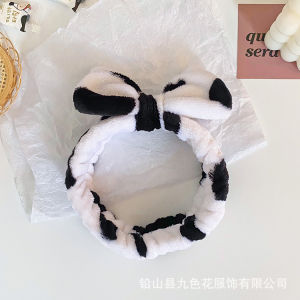 Băng đô rửa mặt bò sữa nơ siêu xinh/ Băng đô bò sữa Trendy/ Băng đô rửa mặt skin care trang điểm/ Phụ kiện tóc hottrend