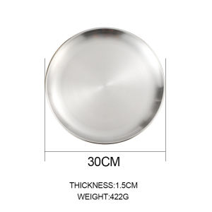 Korean Style Dinner Plates Gold Dining Plate Serving Dishes Round Plate Cake Tray Western Steak Round Tray Kitchen Plates