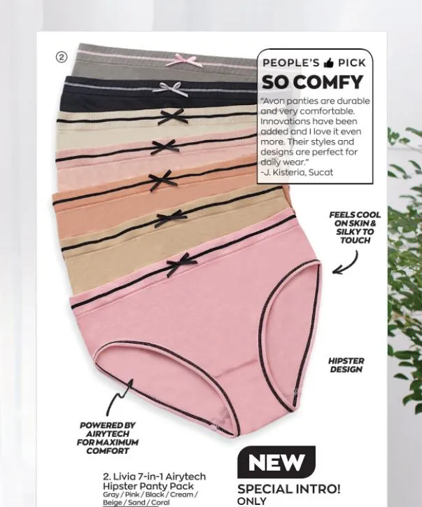 Avon Livia 7-in-1 Airytech Hipster Panty Pack