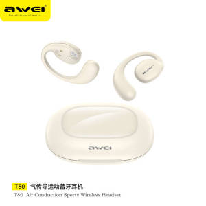 Awei T80 Sports Bluetooth earphones Digital display HiFi earphones high power ultra long standby time no air conduction in the ear no pressure on the ear hole no sensation wearing High end business earbuds