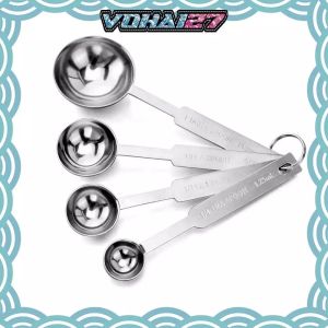 Muỗng Đong Định Lượng inox Không Gỉ Bộ 4 Cây (15ml / 5ml / 2.5ml / 1.25ml) ( Đong inox 4 Món)