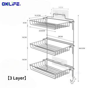 [OKLIFE®]Wall Mount No Drill Storage Shelf Stainless Steel Foldable Multi‑Layer Organizer for Kitchen Spice Container