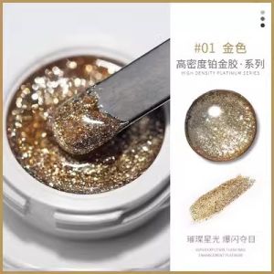 Blast Flash Nail Mật độ cao Bạch kim Glue Fine Flash Silver Sequin Glue Pull Thread Hook Edge Sơn móng tay đóng hộp 3hộp