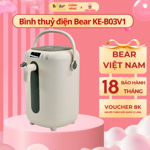 Bình thuỷ điện 3L Bear KE-B01V1 - Khử clo an toàn 2 chế độ đun sôi 11 mức nhiệt set nhiệt từ 40 đến 90 độ