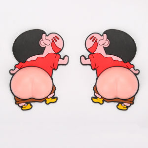 2pcs Car Door protection silicone butt anti-collision strip cute funny cartoon anti-scratch protection sticker 3D Cartoon Silicone Sticker