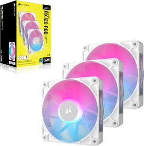 Corsair iCUE LINK RX RGB Series PWM PC Fan - Black/White (120mm/140mm)